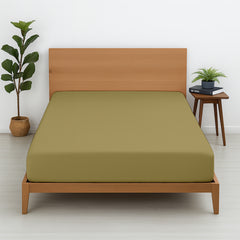 Premium 100% Cotton Fitted Bedsheet | Soft & Cooling Hotel-Quality Sheet | 10-Inch Deep Pocket, All-Round Elastic (Taupe)