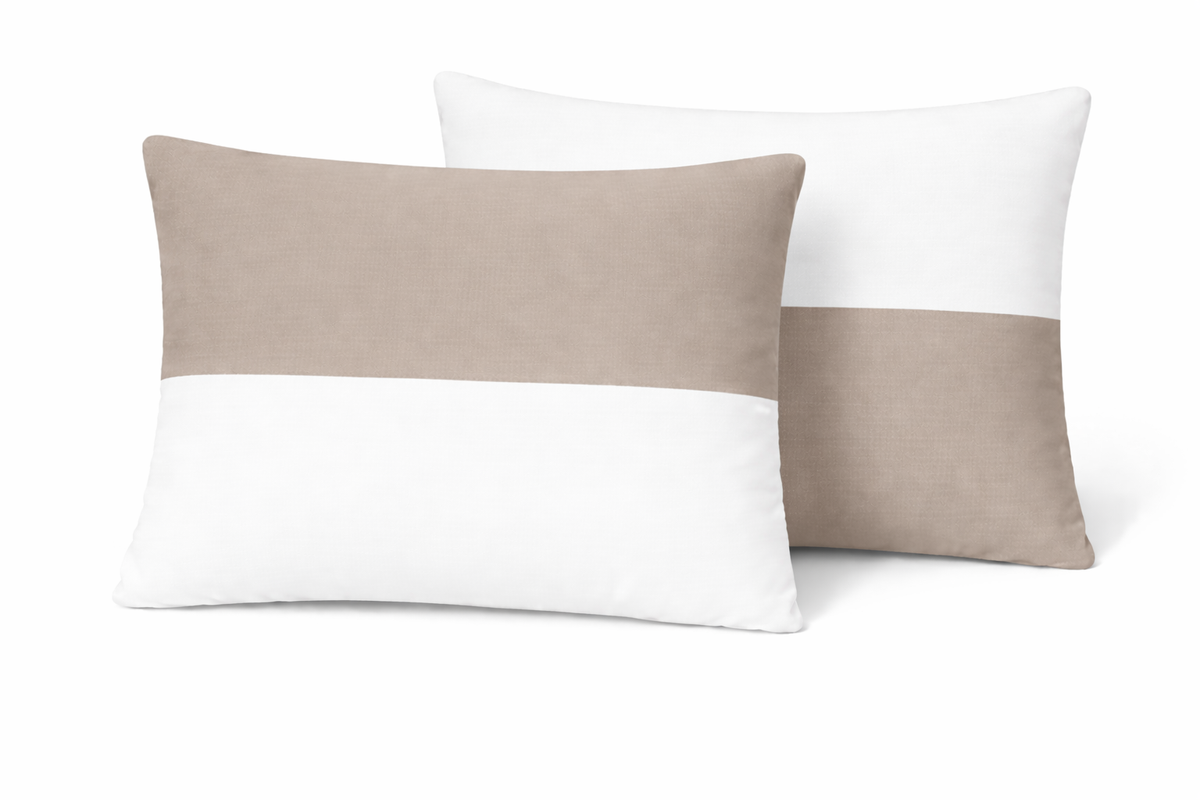 Microfiber Filled Bed Pillows for Sleeping | Takiya Combo Set of 2 for Bed Room | Super Soft Pillow Fillers for Back, Side, and Stomach Sleepers, Taupe