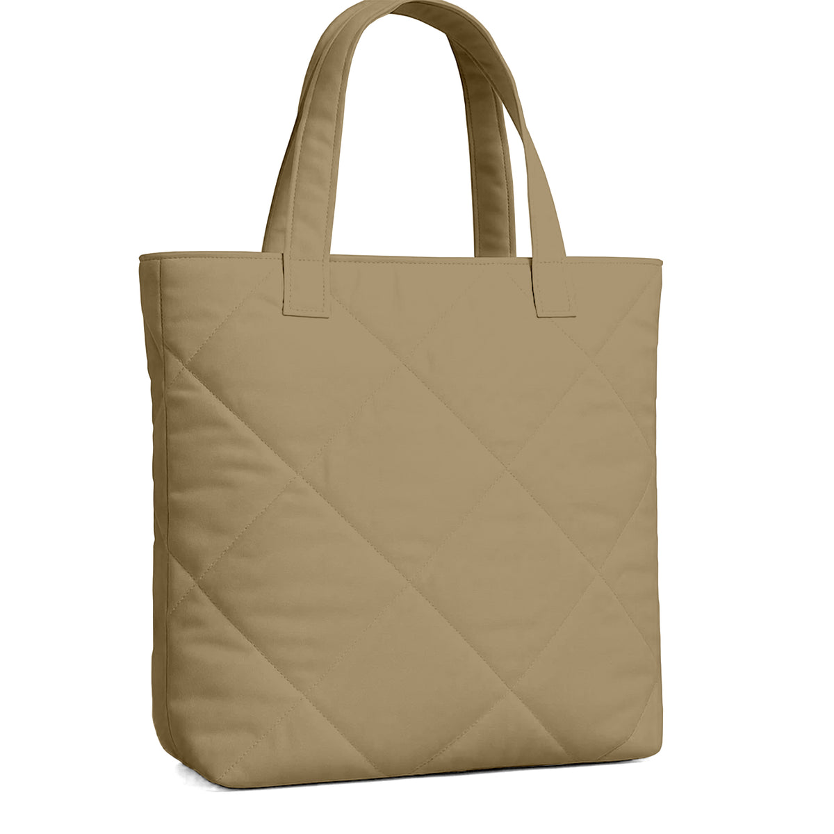Taupe Microfiber Quilted Tote Bag 13 x 15 Inch – Lightweight, Durable Shoulder Bag for Shopping, Travel & Daily Use