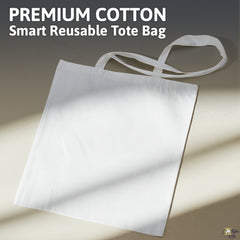 White Cotton Tote Bag 13 x 15 Inch – Reusable Eco-Friendly Canvas Shopping, Travel & Daily Carry Bag
