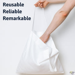 White Cotton Tote Bag 13 x 15 Inch – Reusable Eco-Friendly Canvas Shopping, Travel & Daily Carry Bag