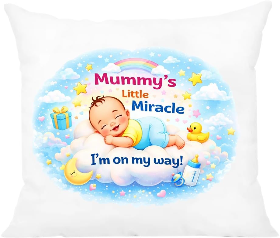 Baby Theme Printed Cushion Cover 1 Pc | Mummy’s Little Miracle Design | Microfiber Cushion Cover
